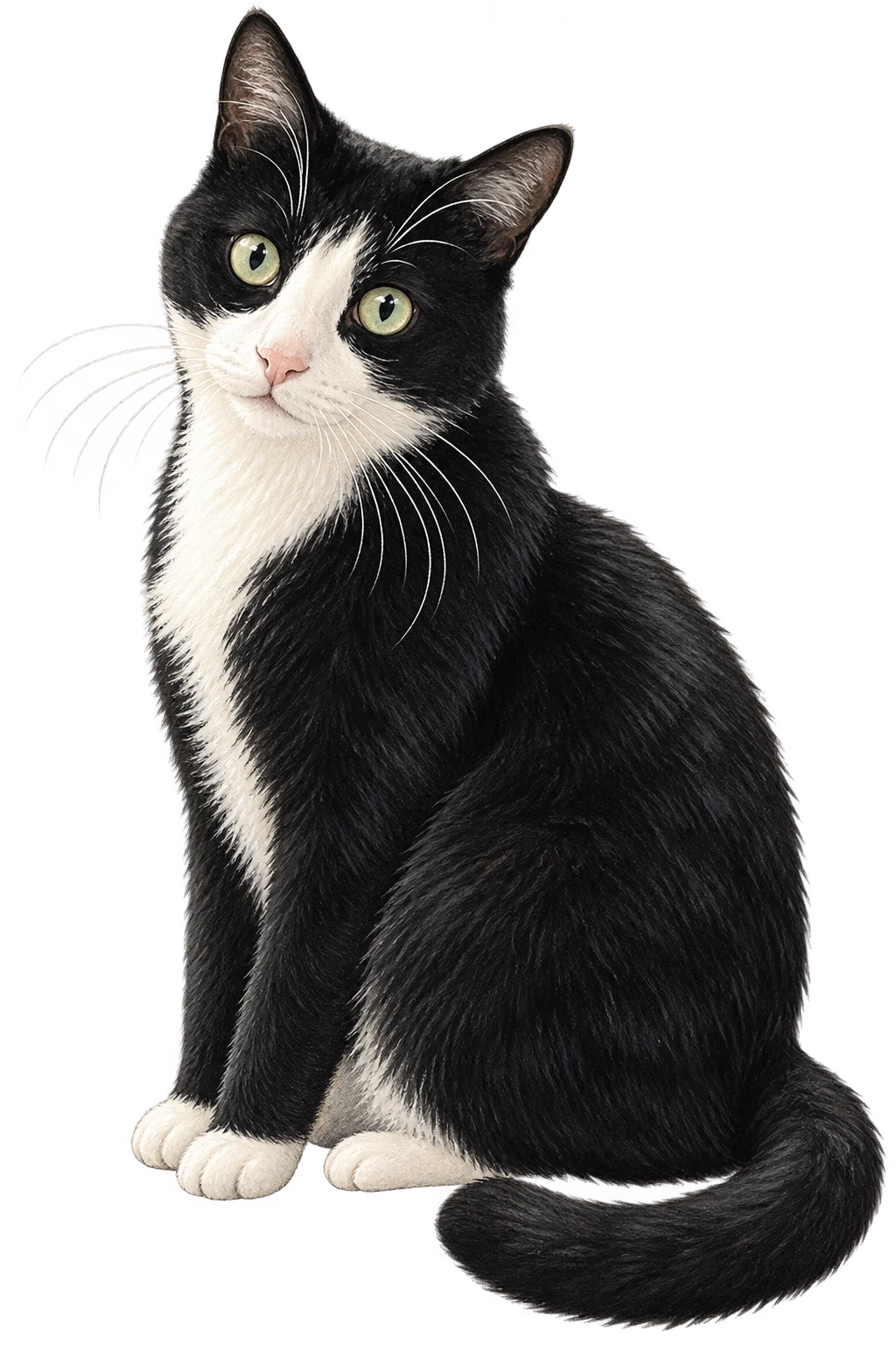 Illustration of Fili, Vasily’s tuxedo cat